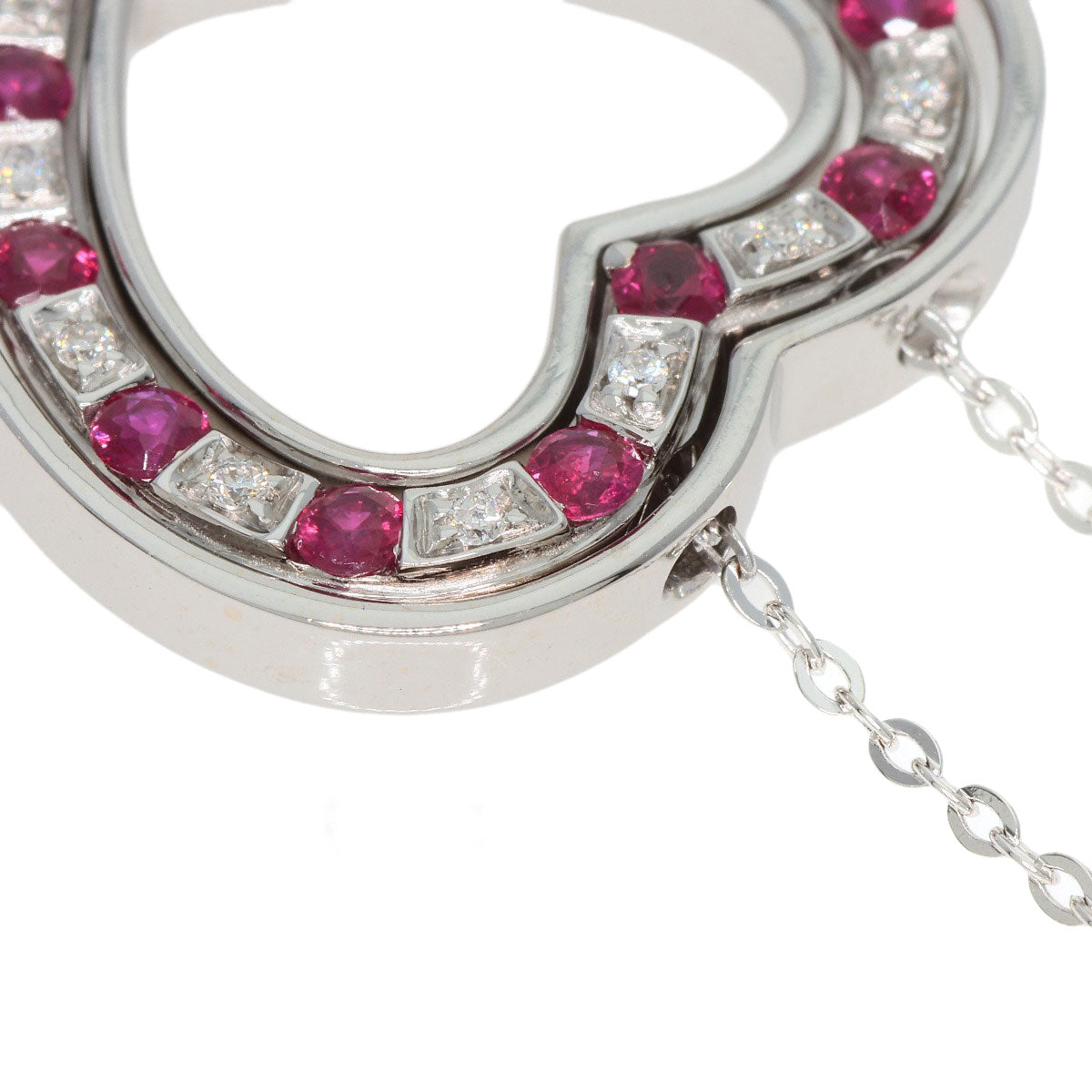 Damiani Necklace K18Wg Silver Belle Epoque Heart Ruby Diamond