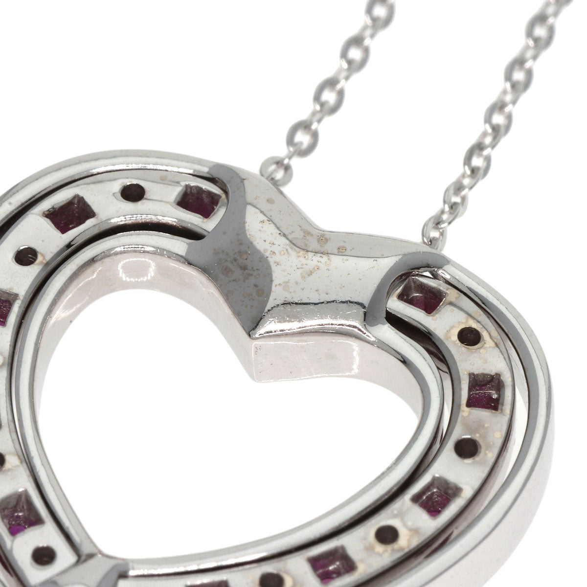 Damiani Necklace K18Wg Silver Belle Epoque Heart Ruby Diamond