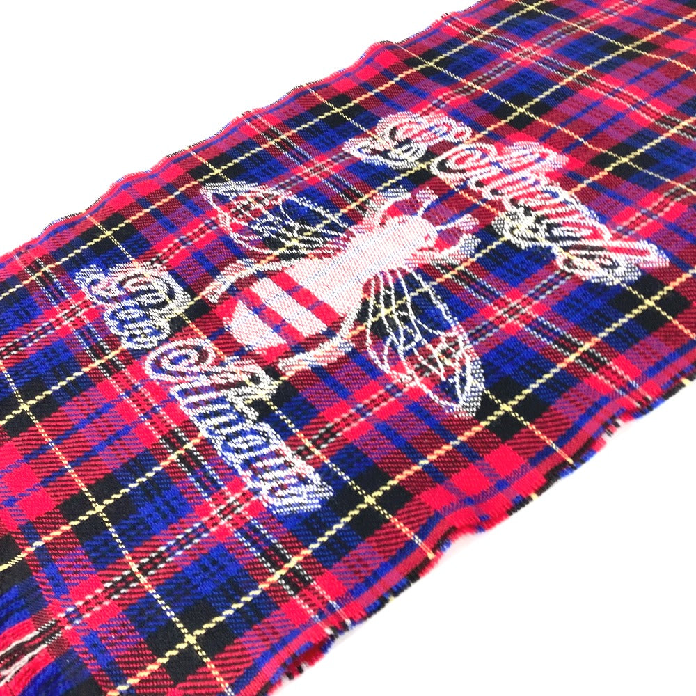 Gucci Scarf Wool Red Check Bee Bee Women
