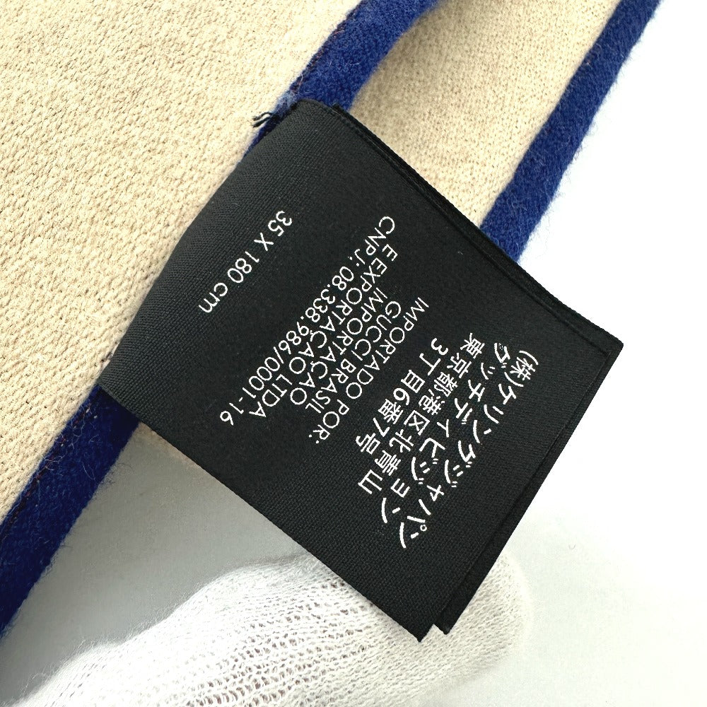 Gucci Scarf 525559 Wool Blue Logo Women