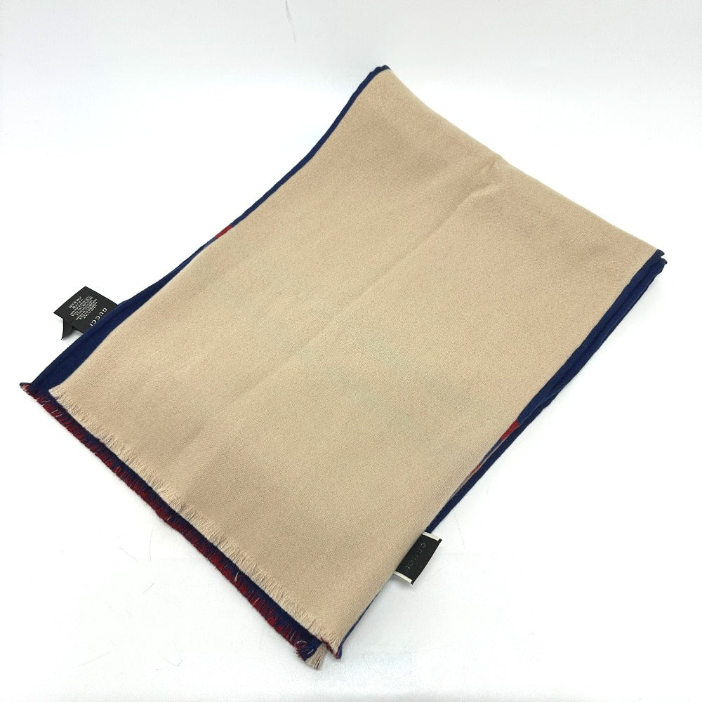 Gucci Scarf 525559 Wool Blue Logo Women