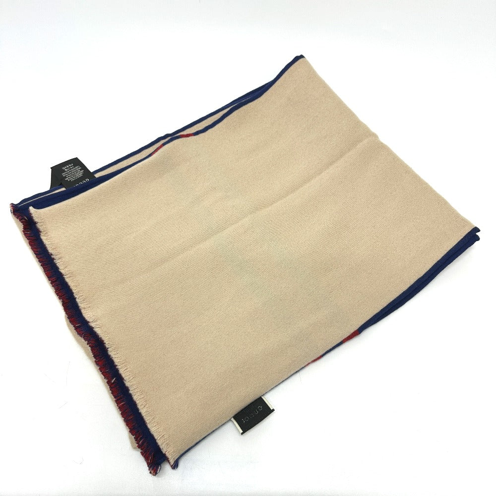 Gucci Scarf 525559 Wool Blue Logo Women