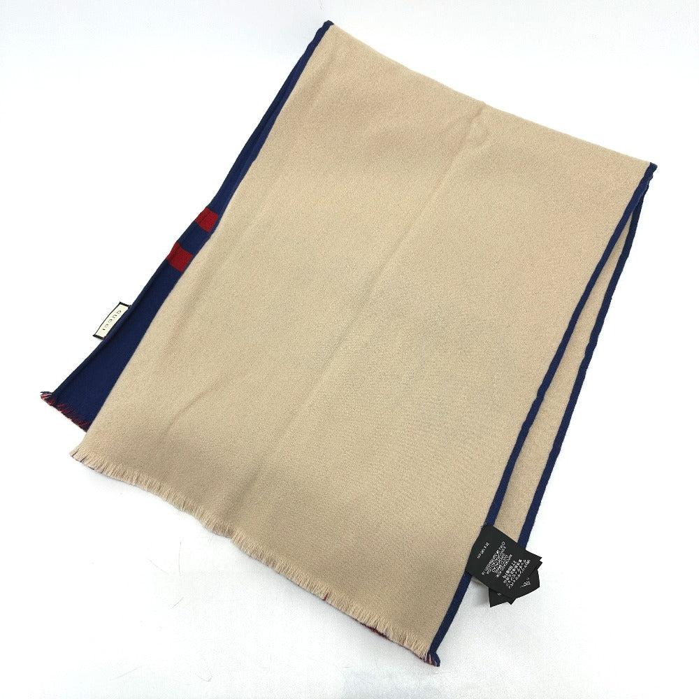 Gucci Scarf 525559 Wool Blue Logo Women