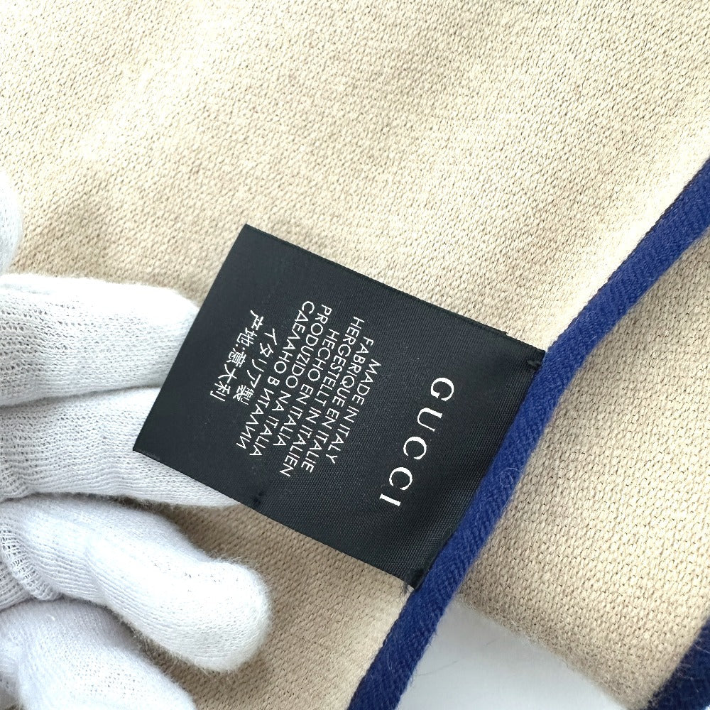 Gucci Scarf 525559 Wool Blue Logo Women