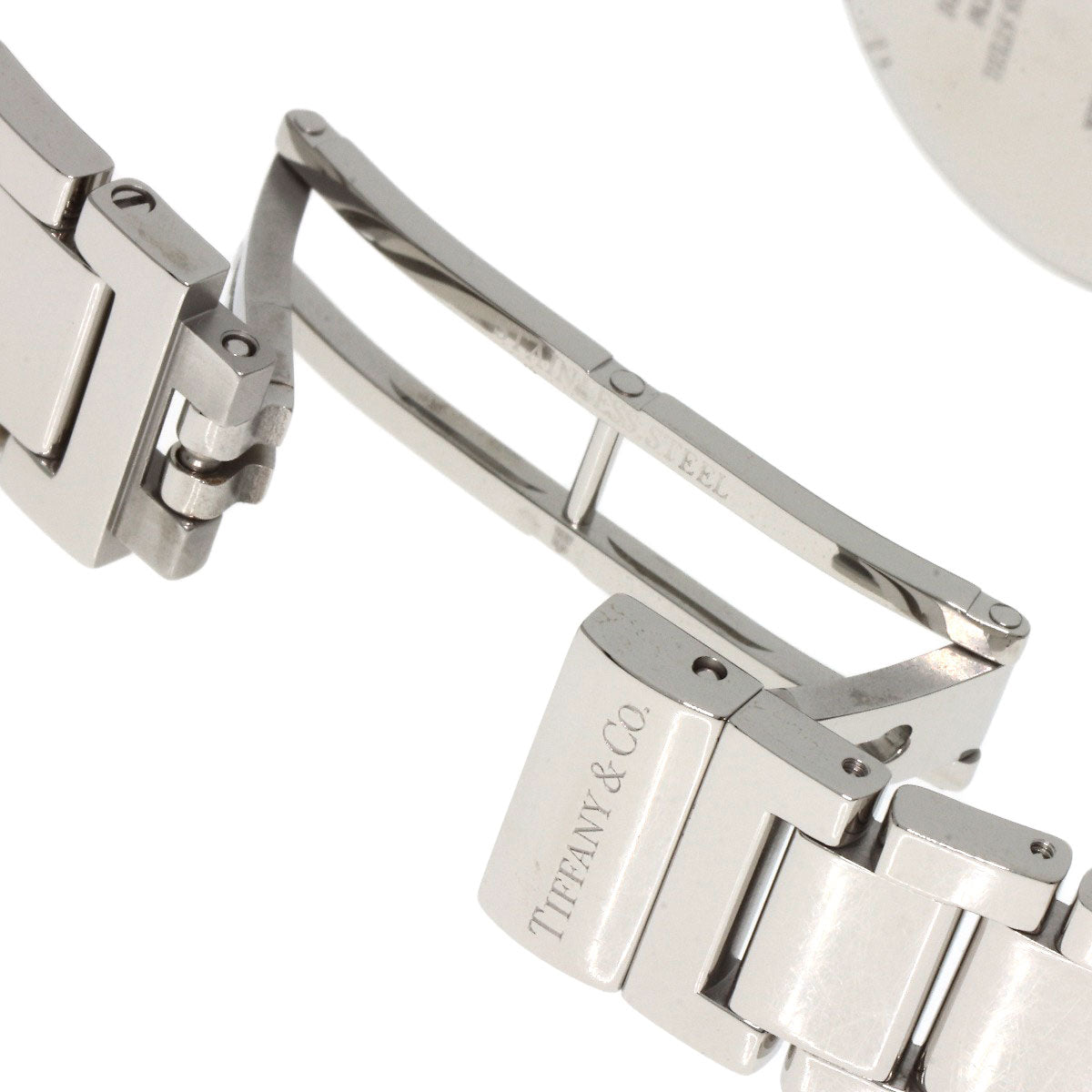 Tiffany&Co. Watches Quartz Stainless Steel , Stainless Steel Silver Atlas 2 Hand Diamond Pink Shell