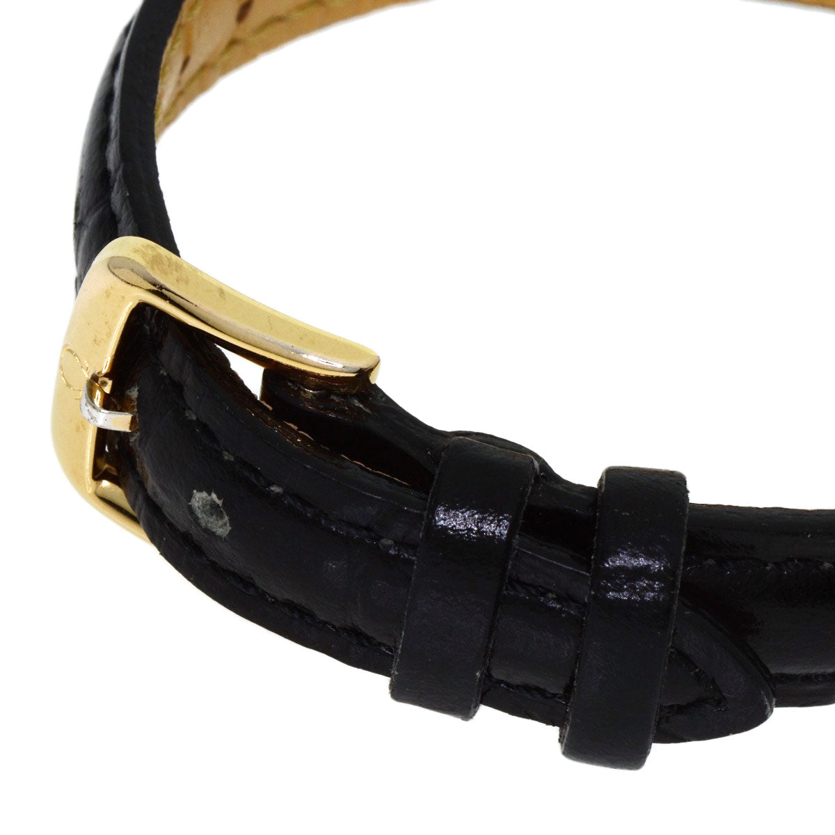 Omega Watches Quartz Stainless Steel, Leather Gold Constellation Flat Bezel Gold Dial Women