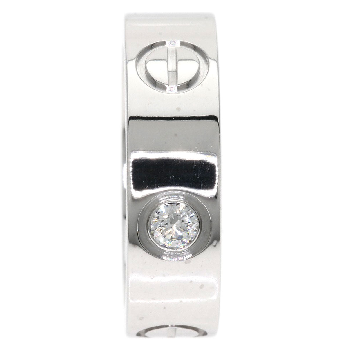 Cartier Ring K18Wg Silver Love Ring Half Diamond #48