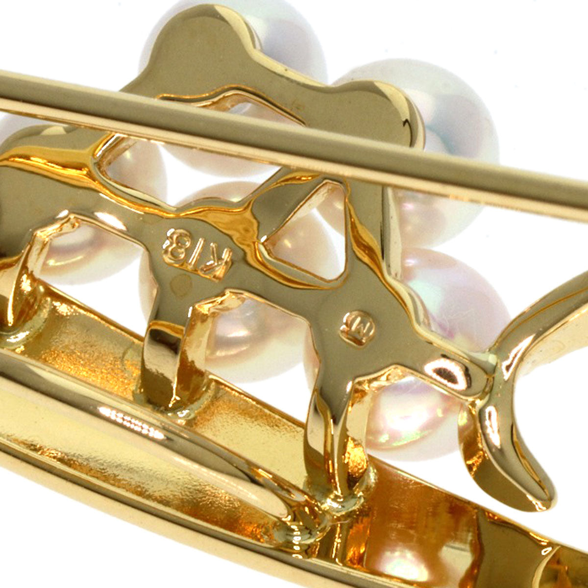 Mikimoto Brooch 18K Yellow Gold Gold Pearl