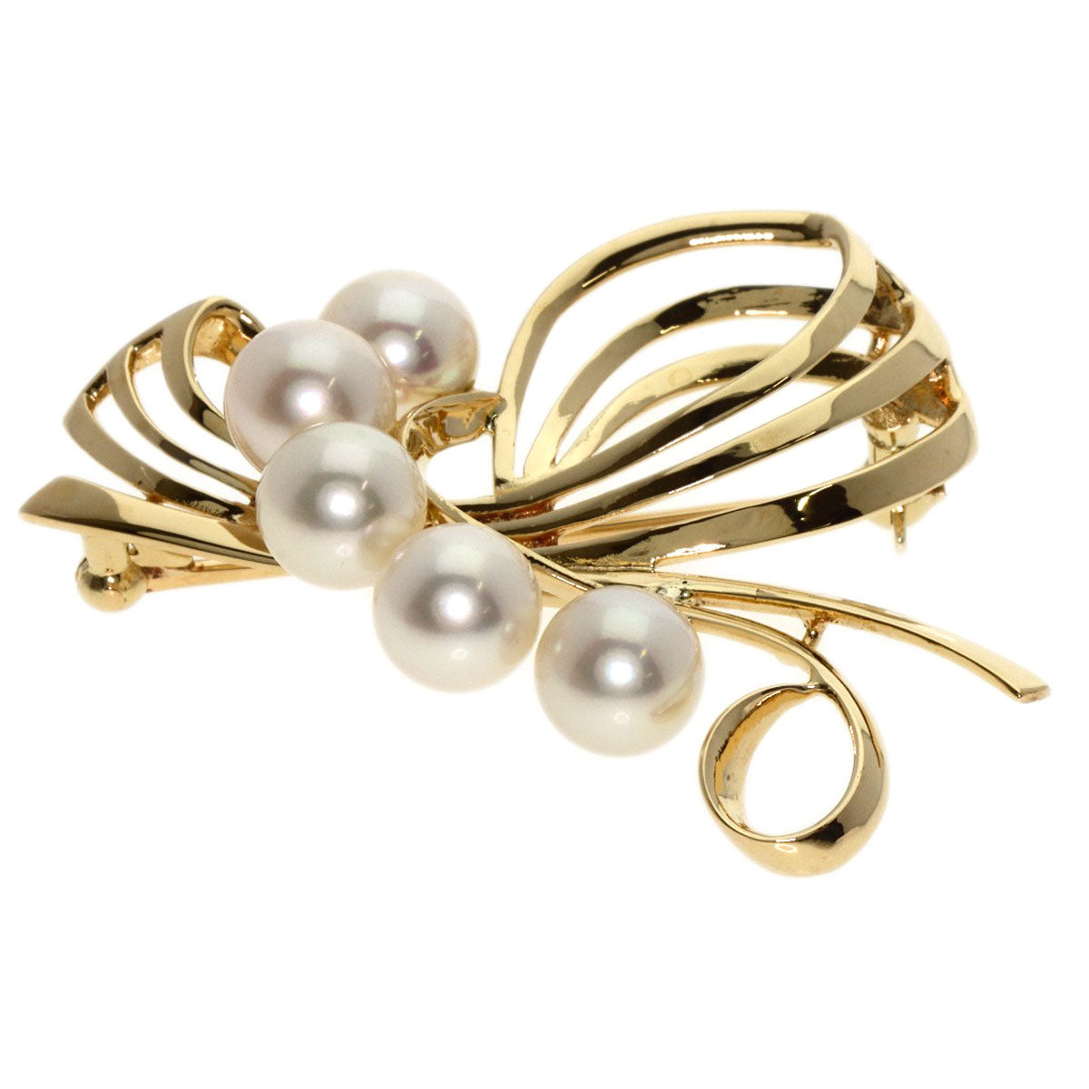 Mikimoto Brooch K14Yg Gold Pearl
