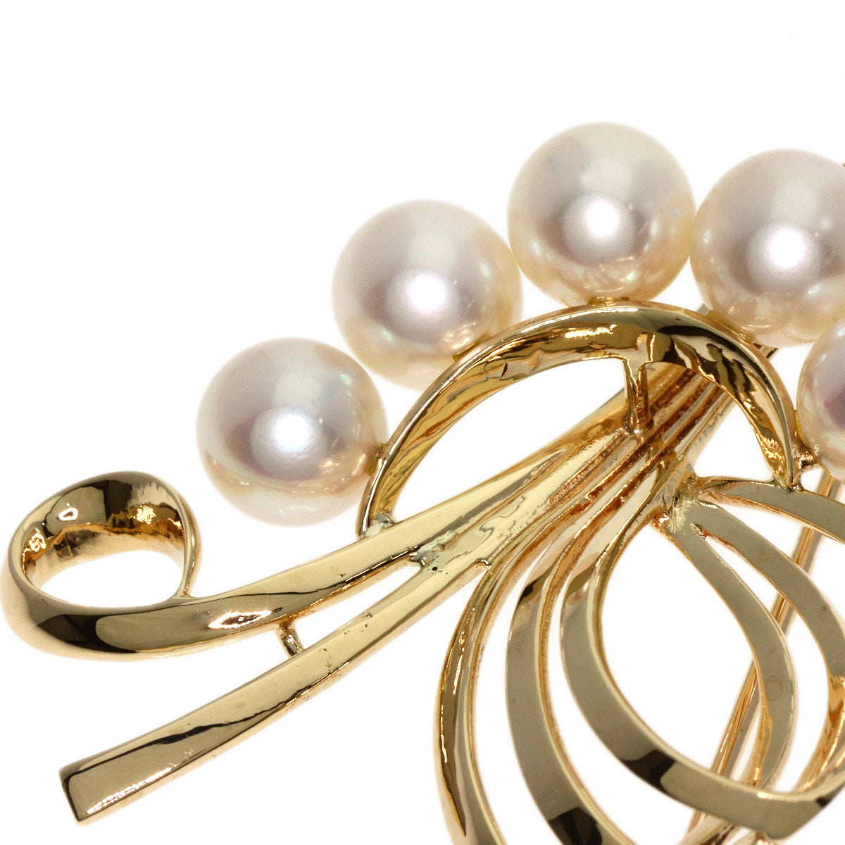 Mikimoto Brooch K14Yg Gold Pearl