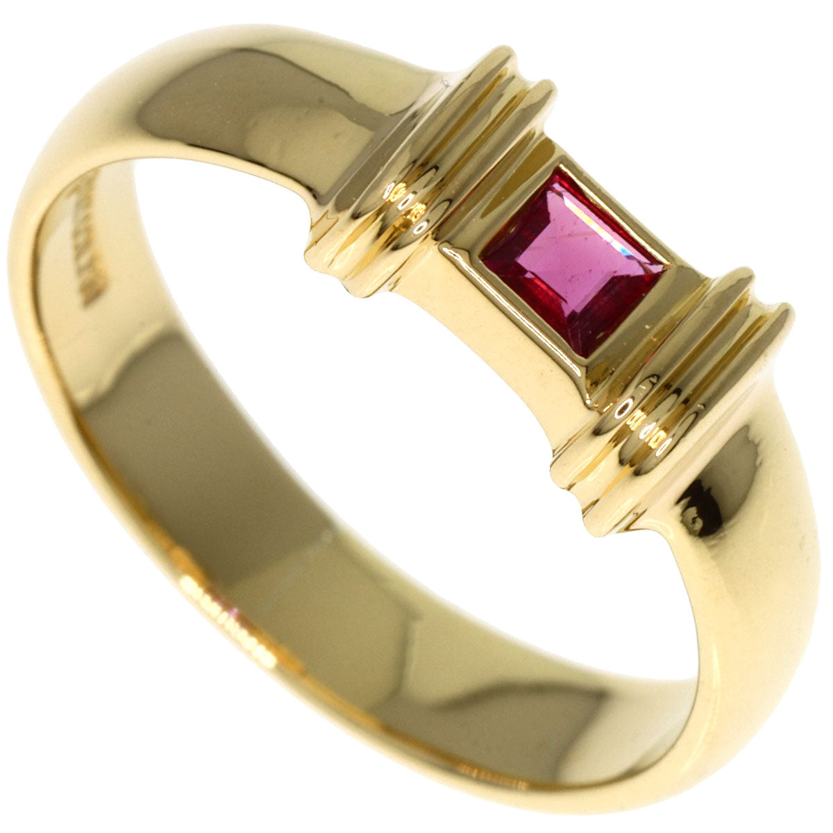 Tiffany&Co. Ring 18K Yellow Gold Gold Stacking Ruby