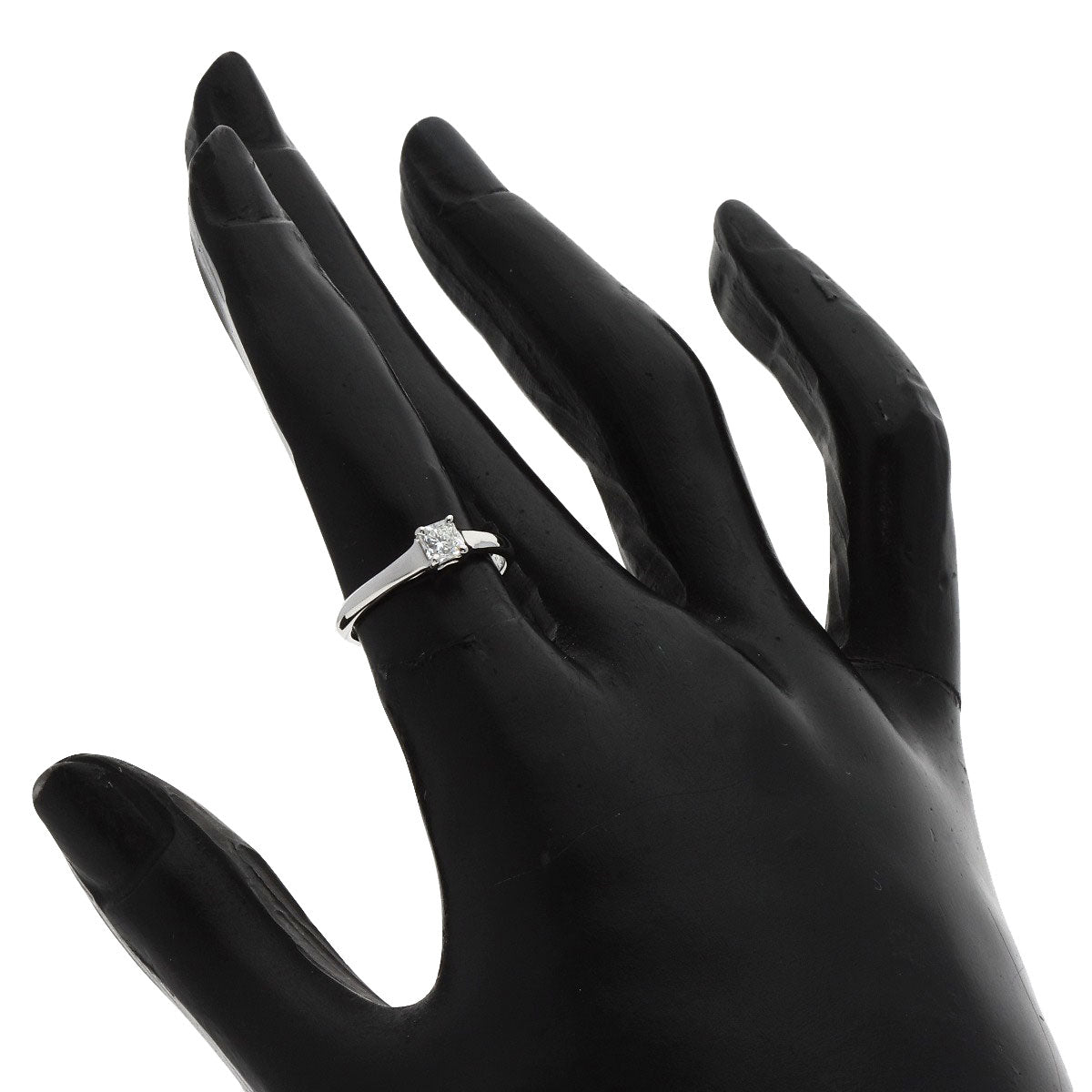 Tiffany&Co. Ring Pt950 Silver Square Princess Diamond