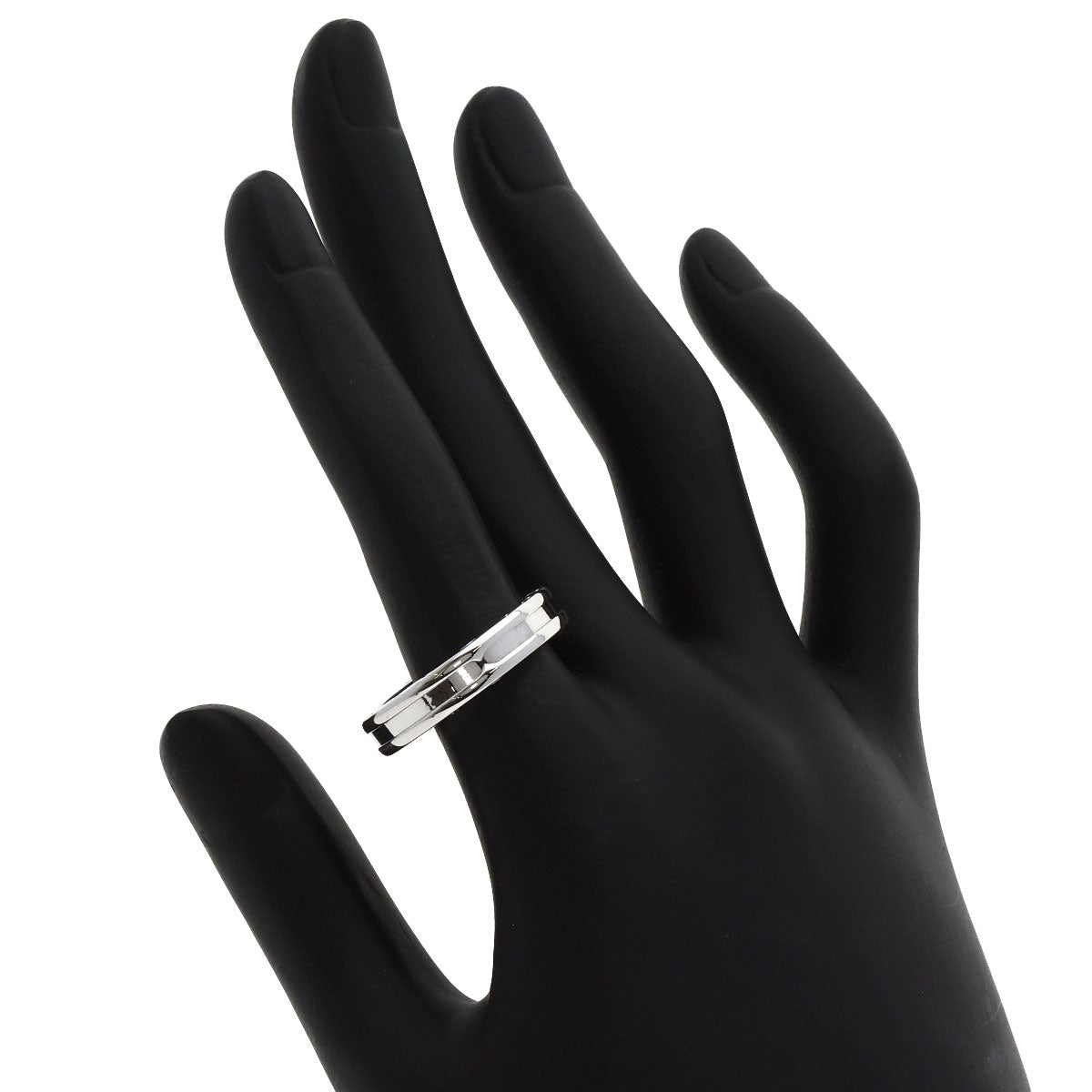 Bvlgari Ring K18Wg Silver B-Zero1 B-Zero One 1 Band Xs #57
