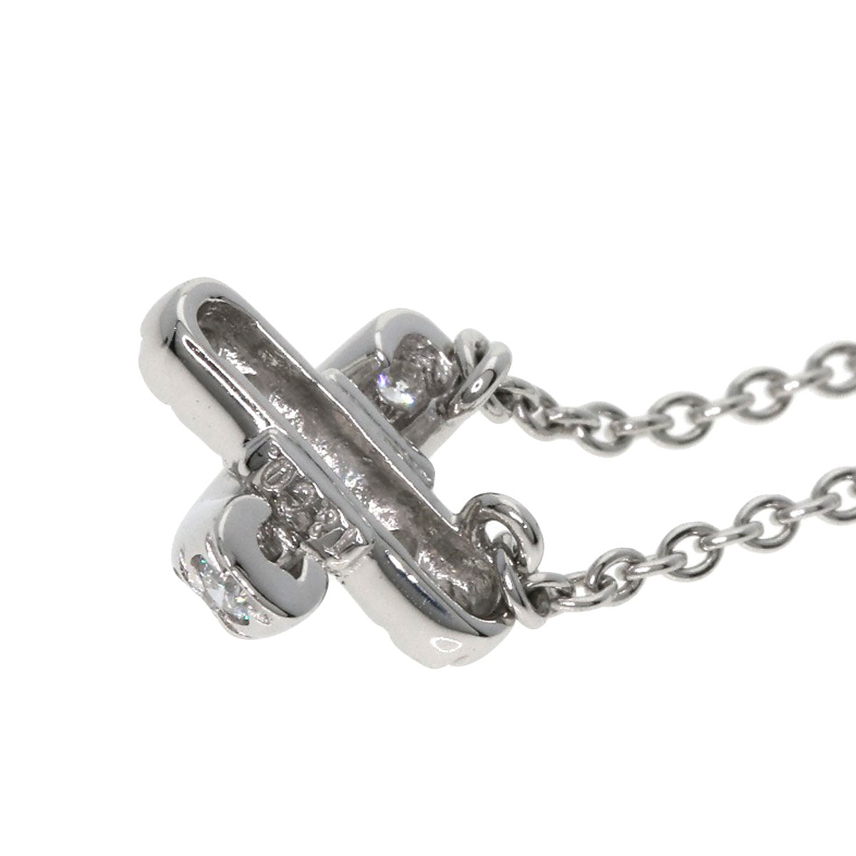Tiffany&Co. Necklace Pt950 Silver Cross Stitch Women