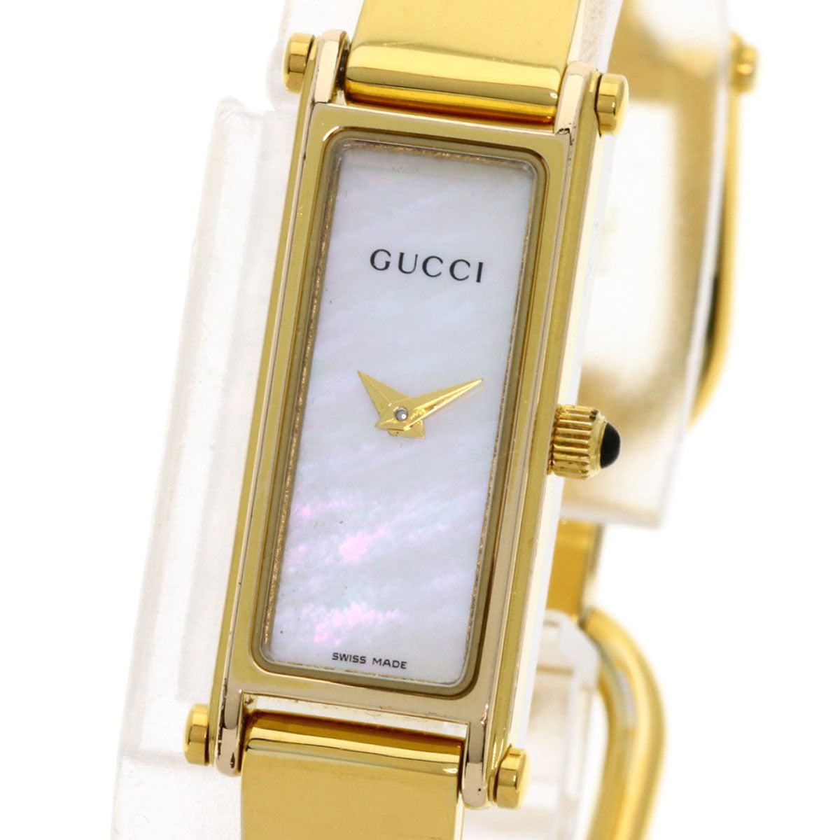 Gucci Watches Quartz Gold Plated , Gold Plated Gold 1500L White Shell Dial Women