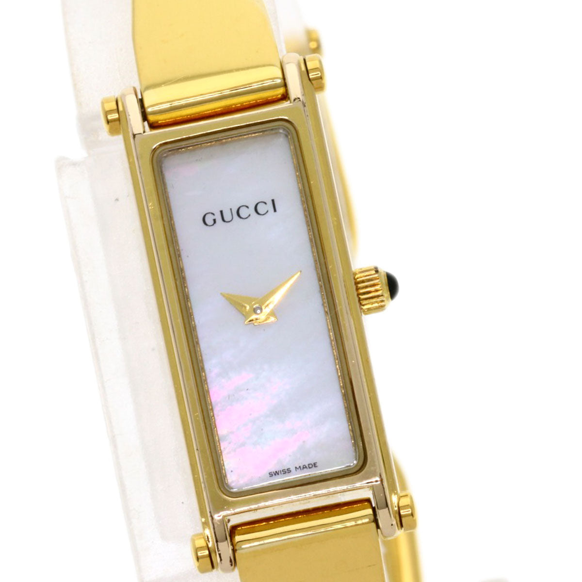 Gucci Watches Quartz Gold Plated , Gold Plated Gold 1500L White Shell Dial Women