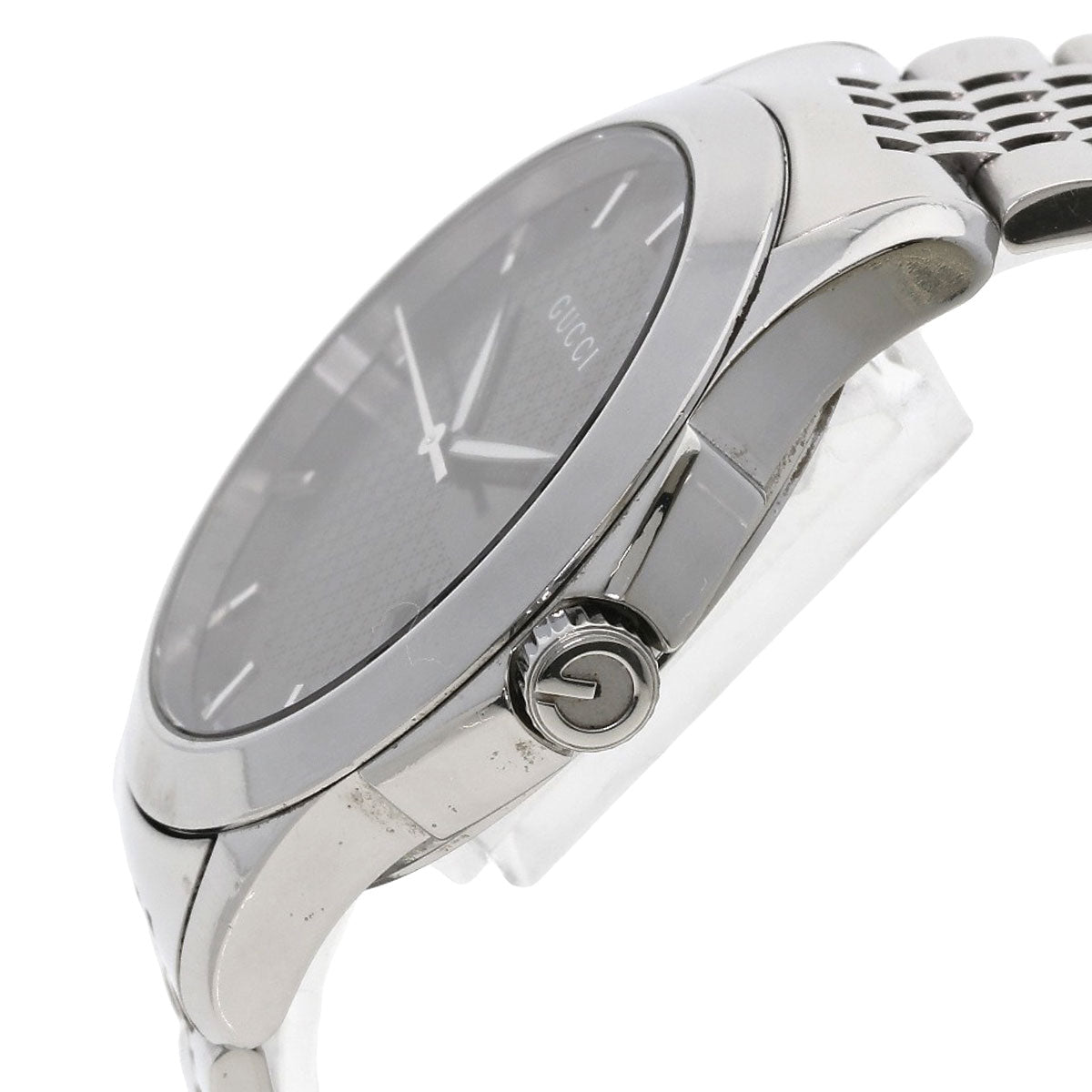 Gucci Watches Quartz 126.4 Stainless Steel , Stainless Steel Silver G Timeless Black Dial Mens
