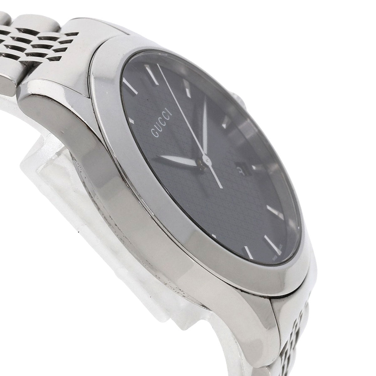 Gucci Watches Quartz 126.4 Stainless Steel , Stainless Steel Silver G Timeless Black Dial Mens