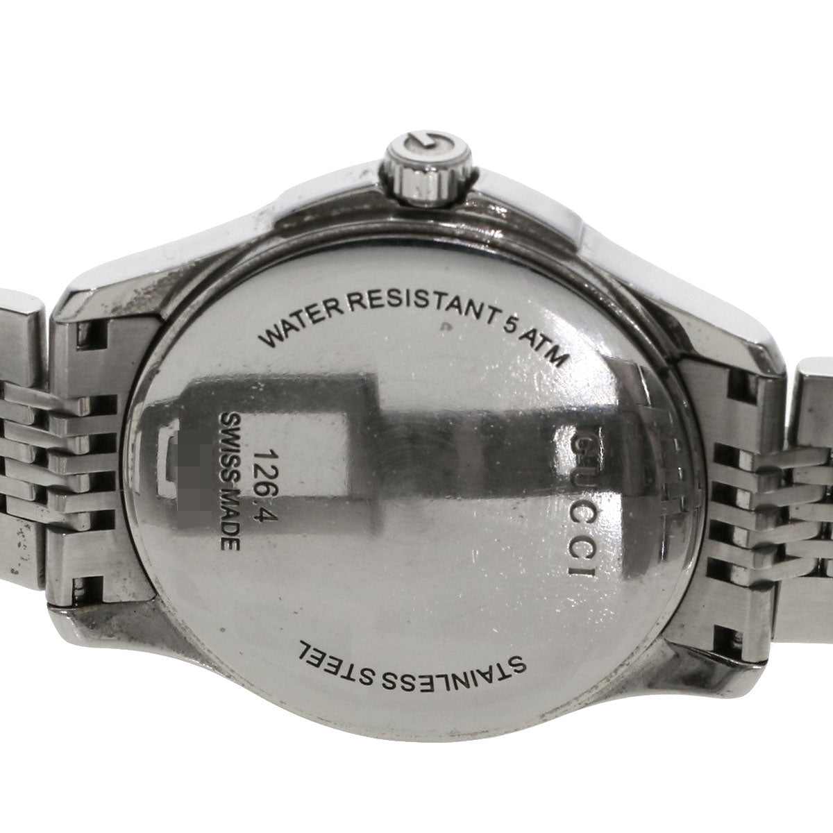 Gucci Watches Quartz 126.4 Stainless Steel , Stainless Steel Silver G Timeless Black Dial Mens