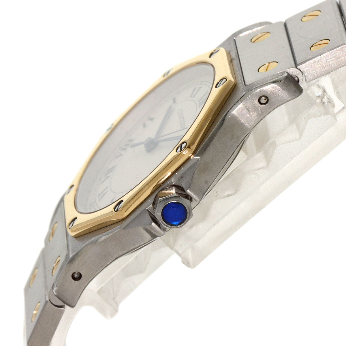 Cartier Watches Quartz Stainless Steel , Ssxk18Yg Gold Santos Octagon Lm Ivory Dial Mens