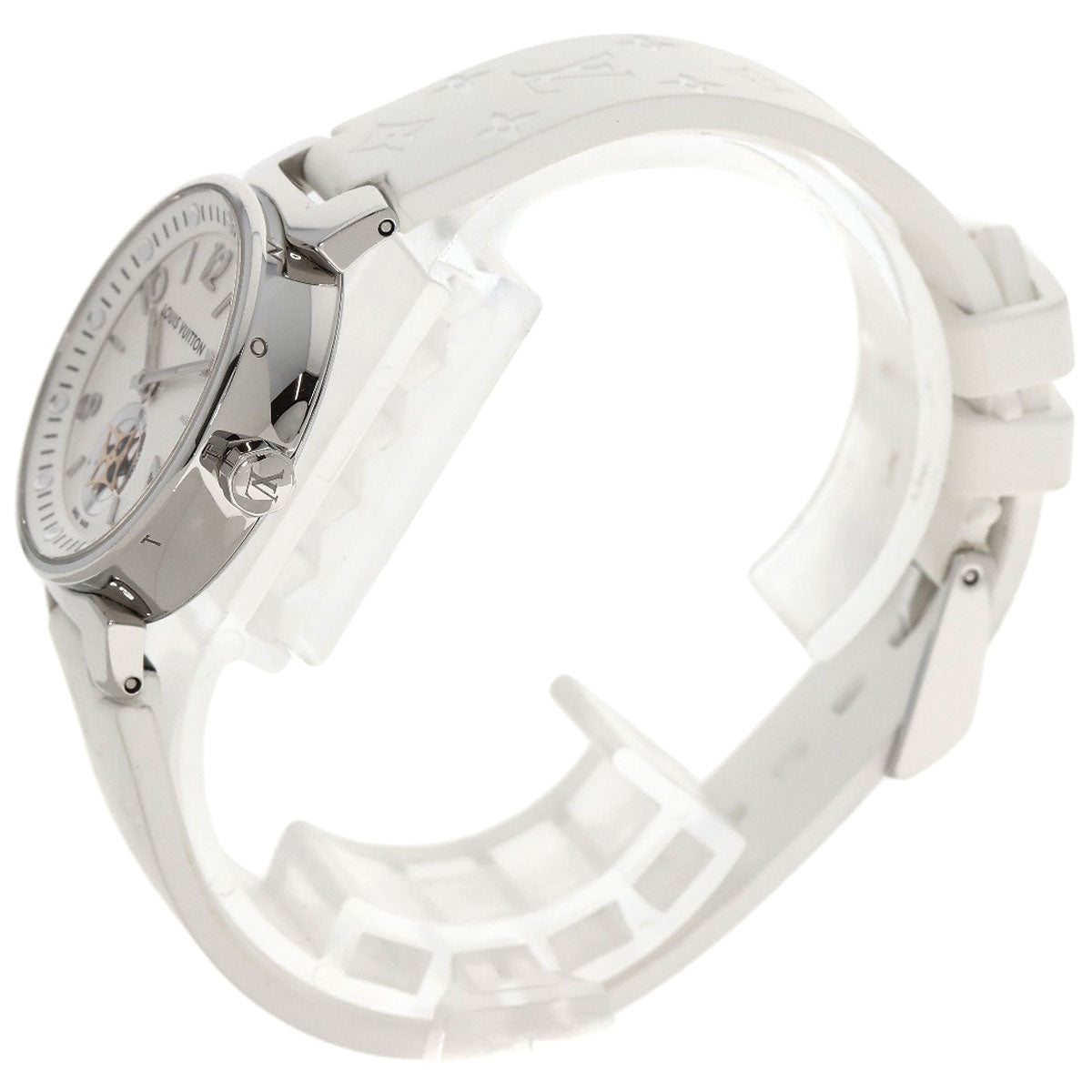 Louis Vuitton Watches Quartz Q8J10 Stainless Steel Silver Tambour Moon Star Silver Dial