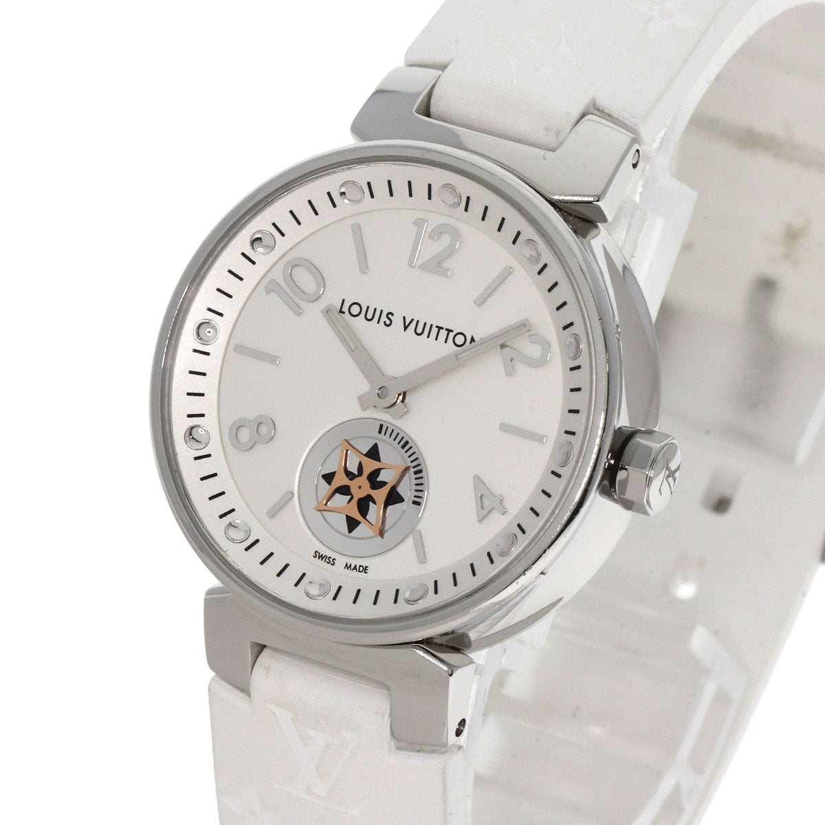 Louis Vuitton Watches Quartz Q8J10 Stainless Steel Silver Tambour Moon Star Silver Dial