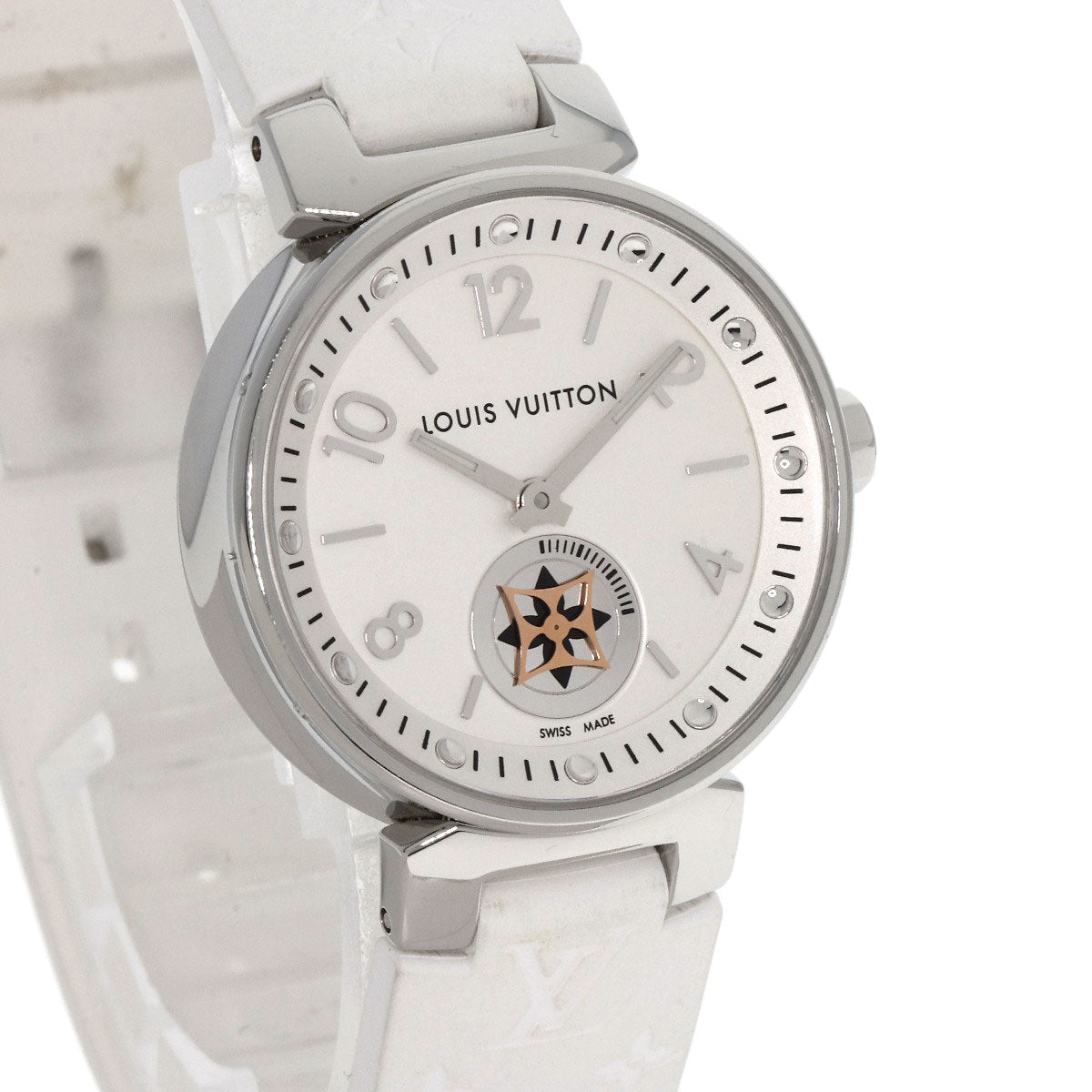 Louis Vuitton Watches Quartz Q8J10 Stainless Steel Silver Tambour Moon Star Silver Dial