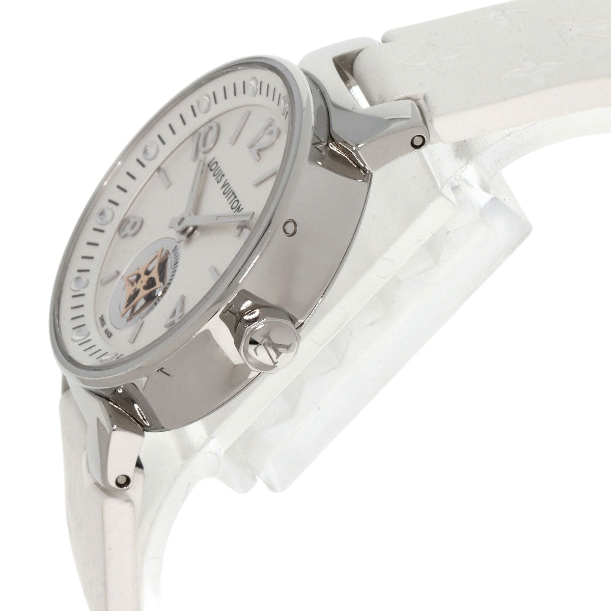 Louis Vuitton Watches Quartz Q8J10 Stainless Steel Silver Tambour Moon Star Silver Dial
