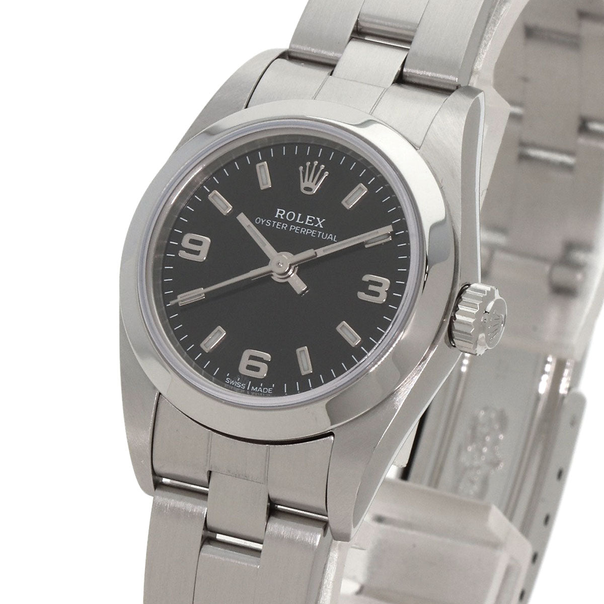 Rolex Watches Mechanical Automatic 76080 Stainless Steel Silver Oyster Perpetual Black Dial