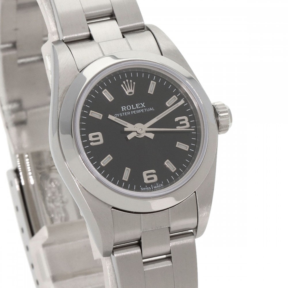 Rolex Watches Mechanical Automatic 76080 Stainless Steel Silver Oyster Perpetual Black Dial