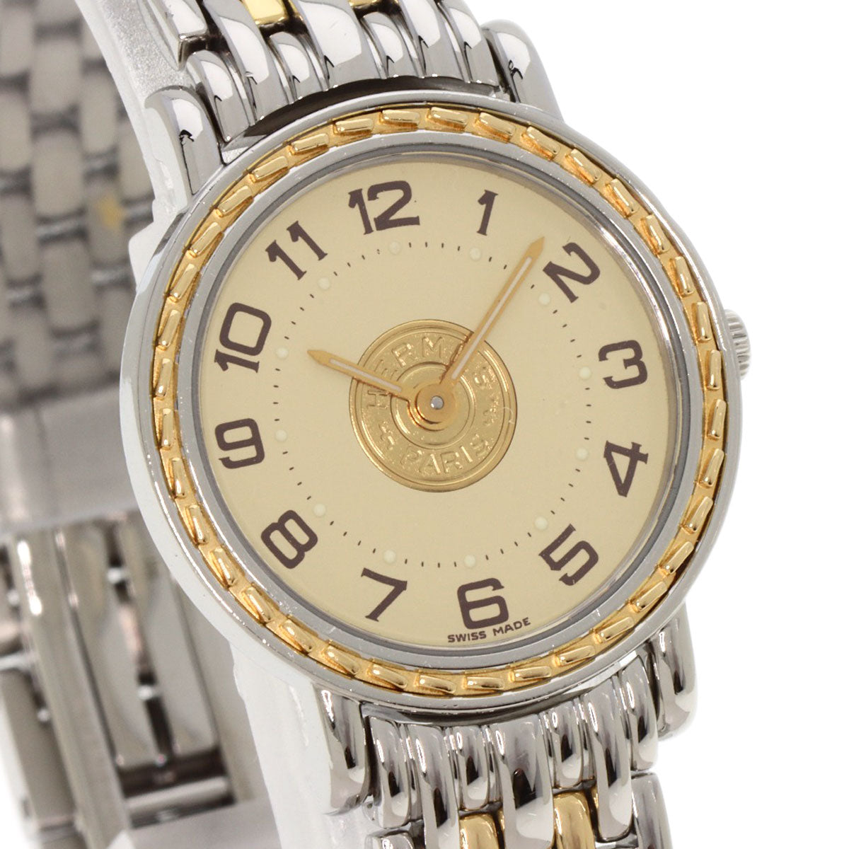 Hermes Watches Quartz Se4.220 Stainless Steel Gold Serie Ivory Dial