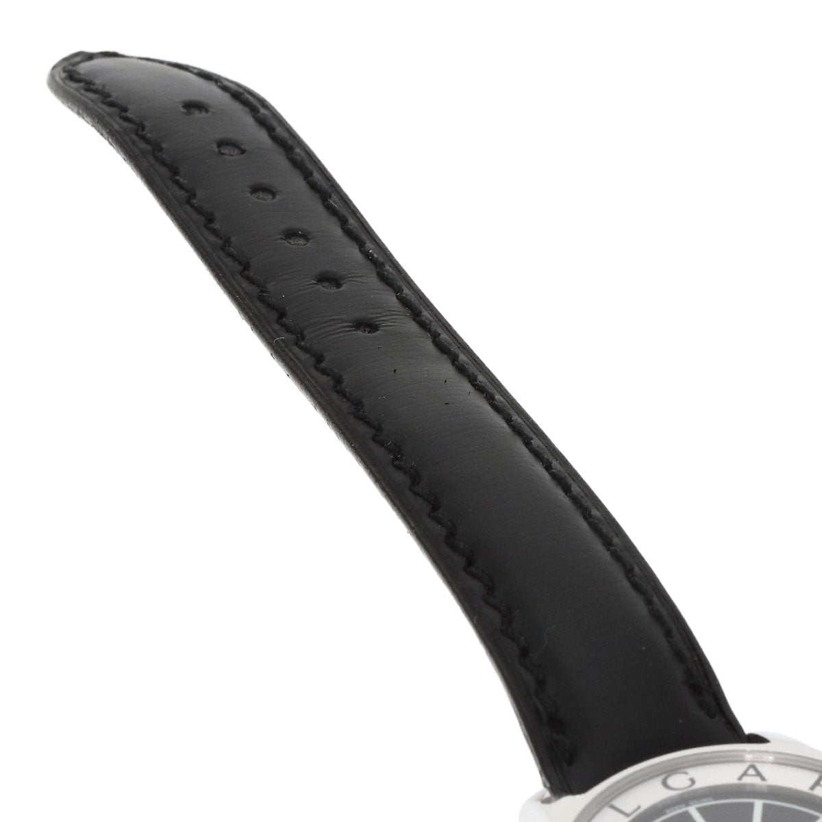Bvlgari Watches Quartz St29S Stainless Steel, Leather Silver Solo Tempo Black Dial Women