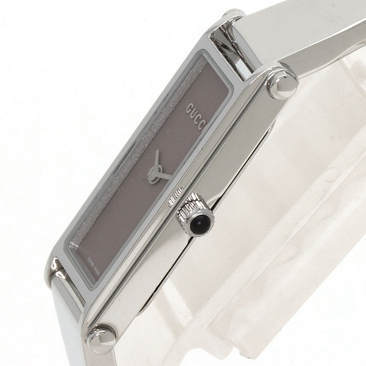 Gucci Watches Quartz 1500L Stainless Steel , Stainless Steel Silver Square Face Brown Dial Women