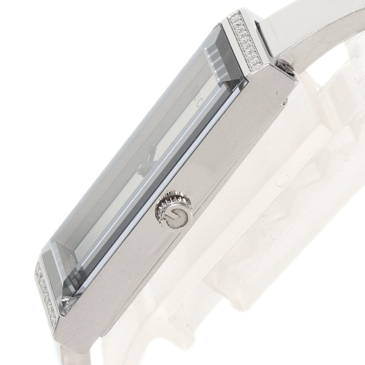 Gucci Watches Quartz 127.5 Stainless Steel , Stainless Steel Silver Square Face Bezel Diamond