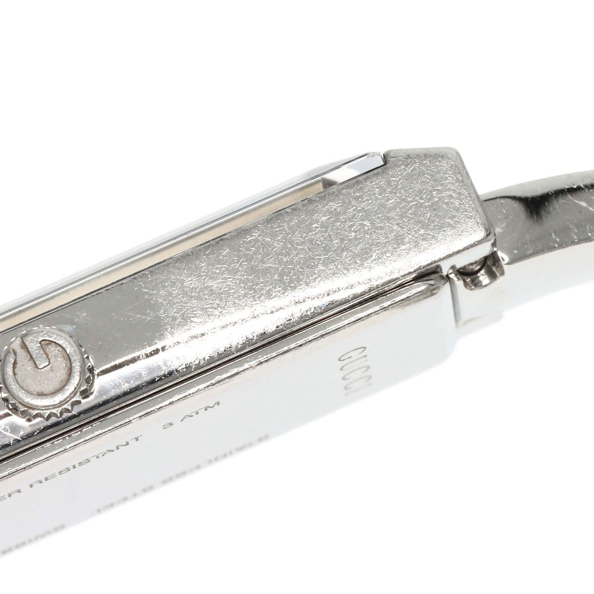 Gucci Watches Quartz 127.5 Stainless Steel , Stainless Steel Silver Square Face Bezel Diamond