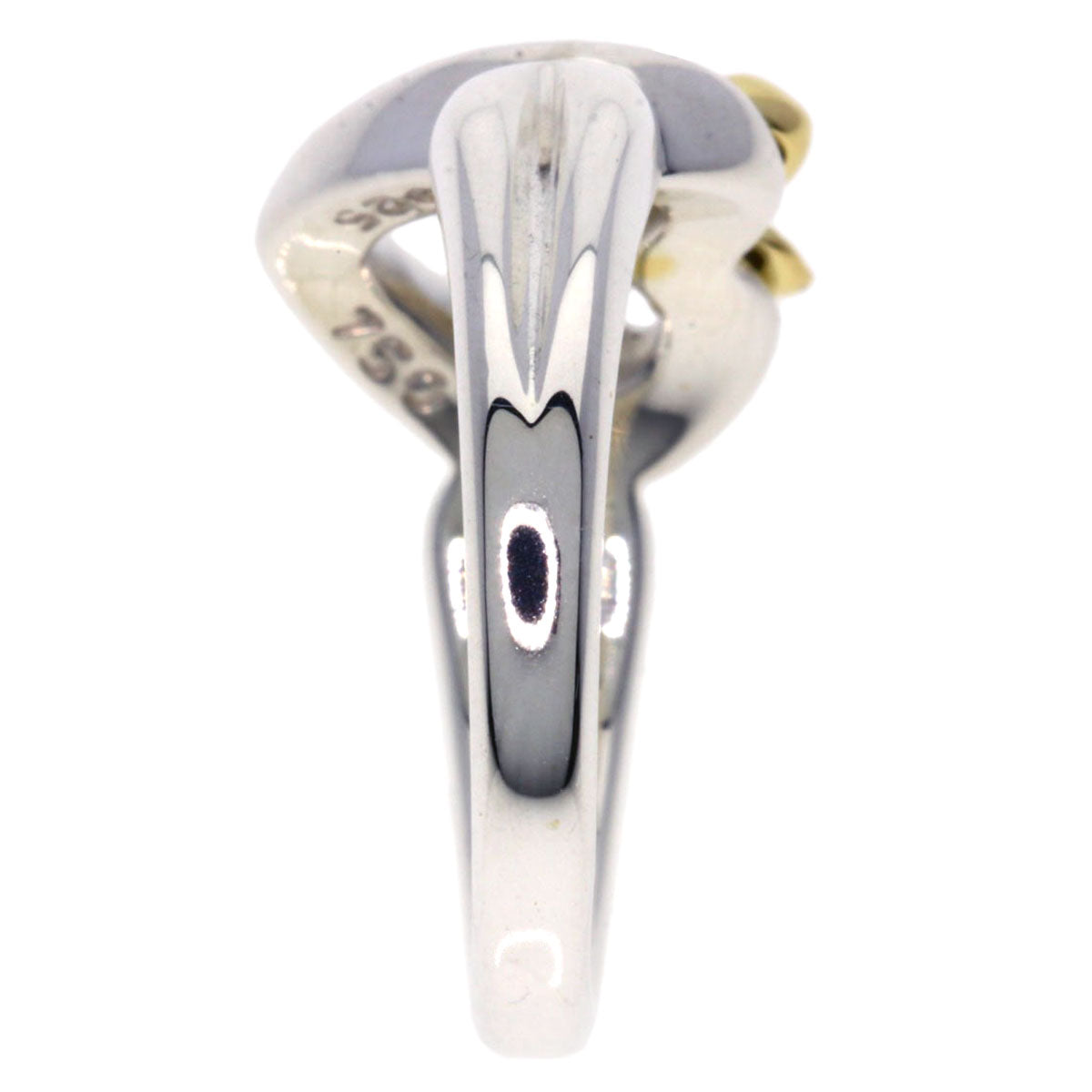 Tiffany&Co. Ring 18K Yellow Gold Silver Heart Ribbon
