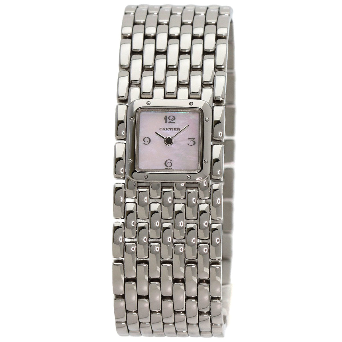 Cartier Watches Quartz W61003T9 Stainless Steel , Stainless Steel Silver Panthere Ryuban Pink Shell
