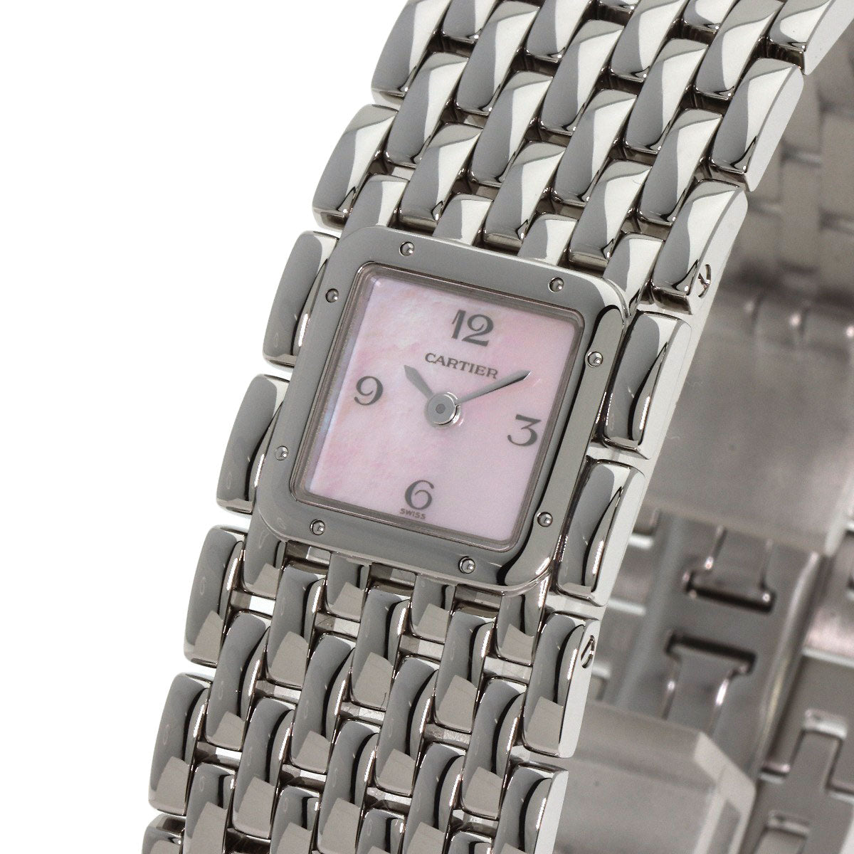 Cartier Watches Quartz W61003T9 Stainless Steel , Stainless Steel Silver Panthere Ryuban Pink Shell