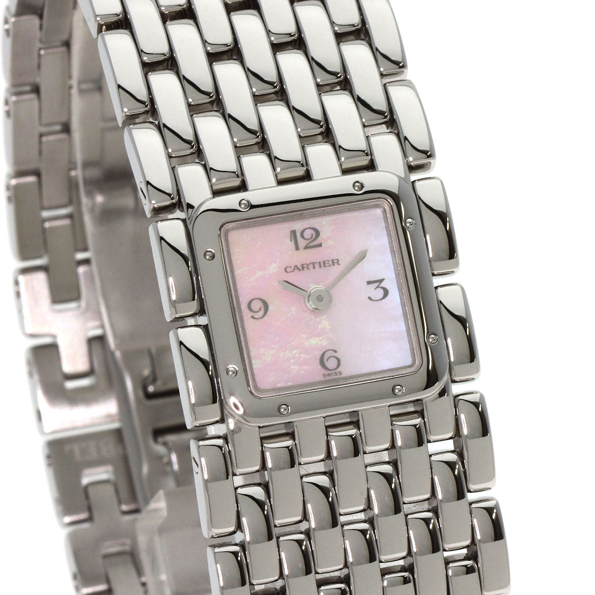 Cartier Watches Quartz W61003T9 Stainless Steel , Stainless Steel Silver Panthere Ryuban Pink Shell