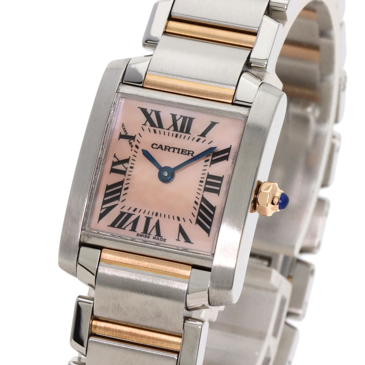 Cartier Watches Quartz W51027Q4 Stainless Steel , Ssxk18Pg Gold Tank Francaise Sm Pink Shell Dial