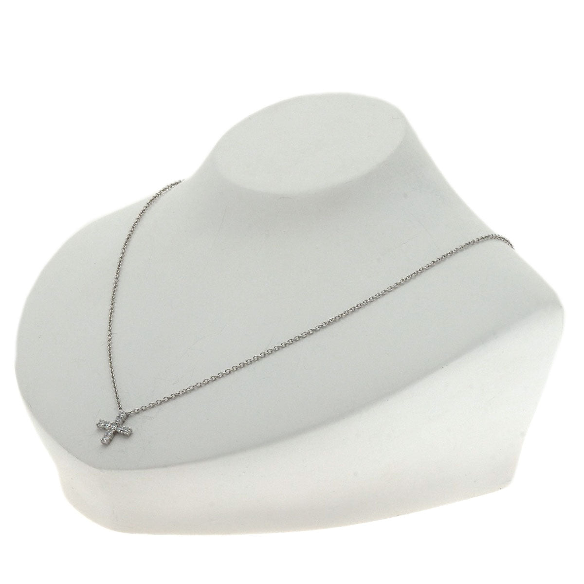 Harry Winston Necklace Pt950 Silver Minicross Diamond Women
