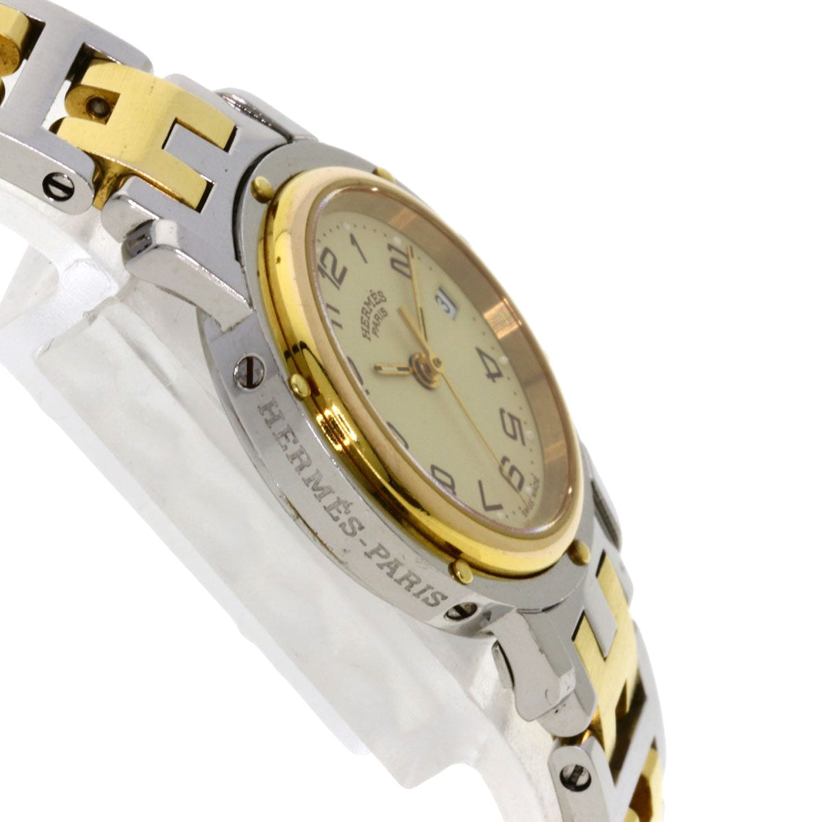 Hermes Watches Quartz Cl3.240 Stainless Steel , Ssxgp Gold Clipper Ivory Dial Women