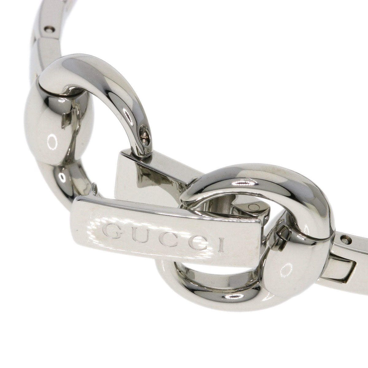 Gucci Watches Quartz 128.5 Stainless Steel , Stainless Steel Silver Square Face Black Dial Women