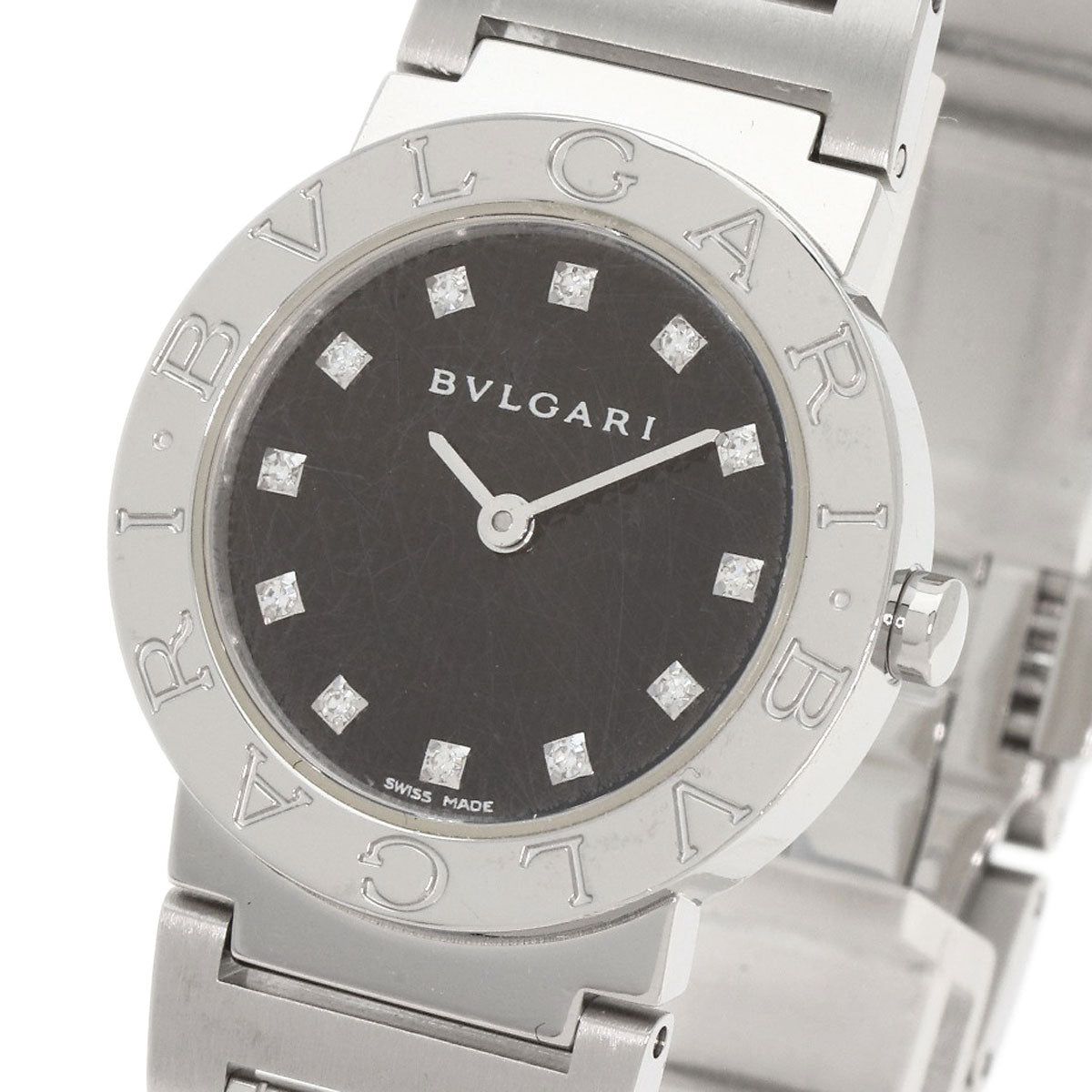 Bvlgari Watches Quartz Bb26Ss Stainless Steel , Stainless Steel Silver Bvlgari Bvlgari 12P Diamond