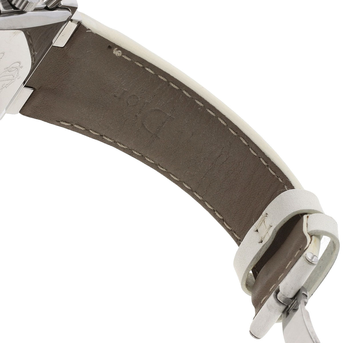 Christian Dior Watches Quartz D81-101 Stainless Steel, Leather Silver Riva Diamond Bezel White Dial