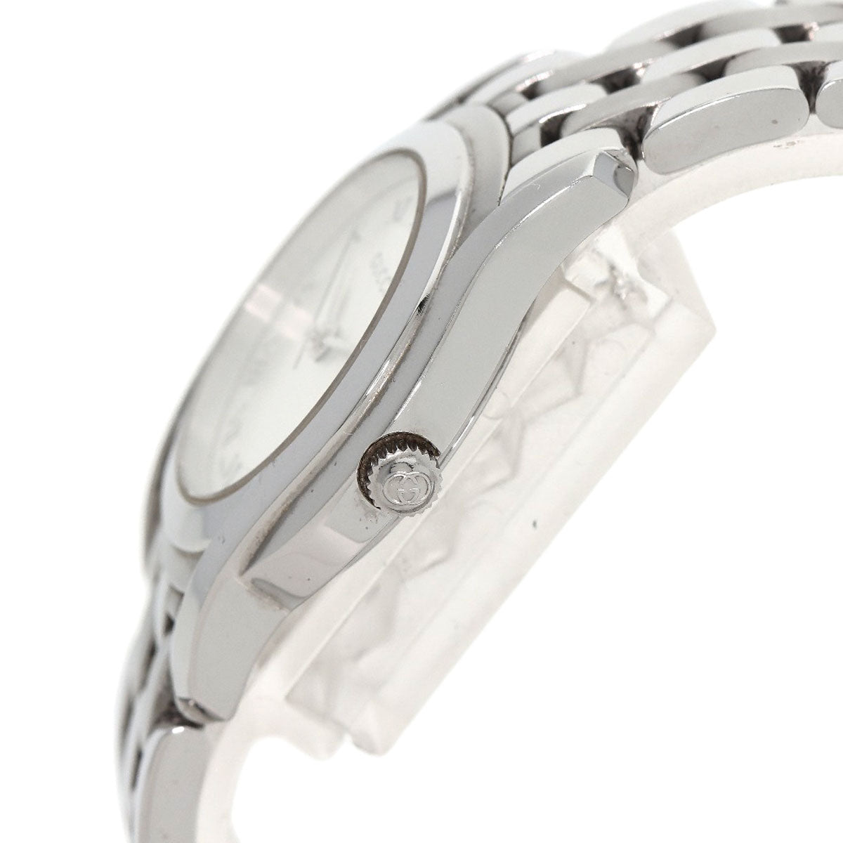 Gucci Watches Quartz 5500L Stainless Steel Silver Round Face Silver Dial