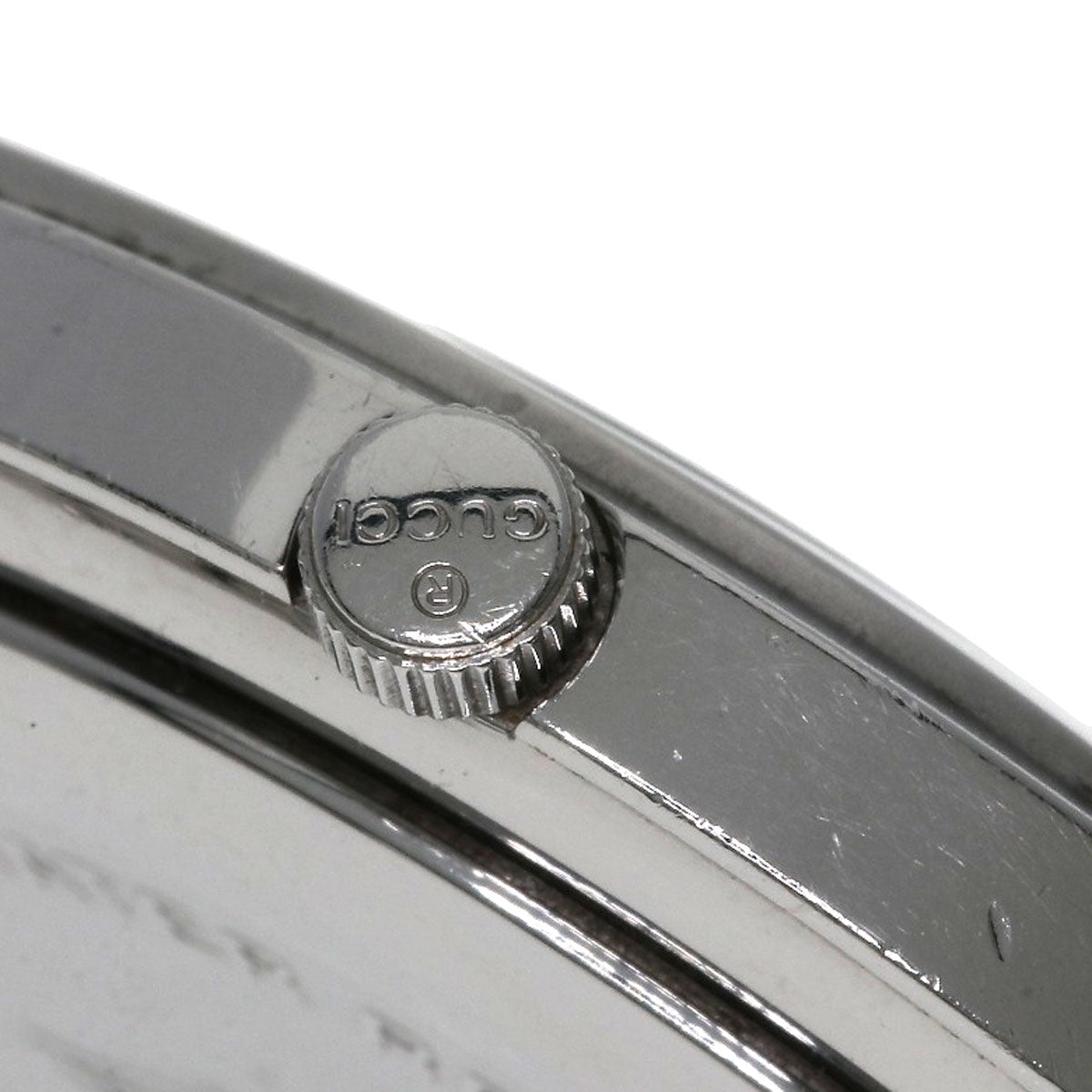 Gucci Watches Quartz 5500M Stainless Steel , Stainless Steel Silver Round Face Black Dial Mens