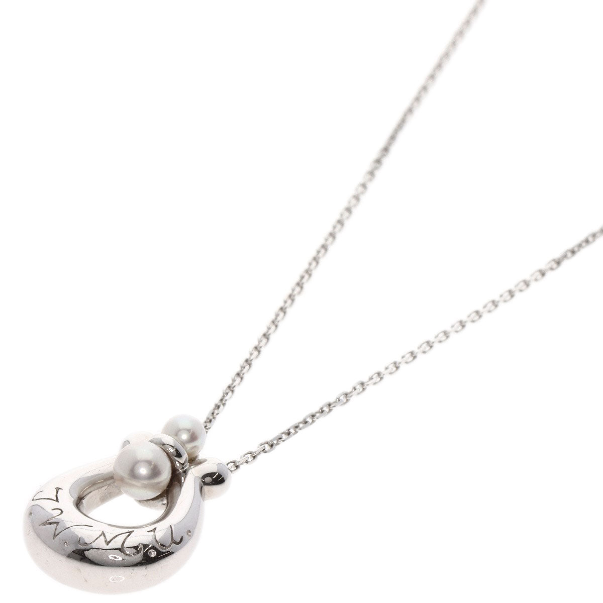 Mikimoto Necklace K18Wg Silver Pearl Women