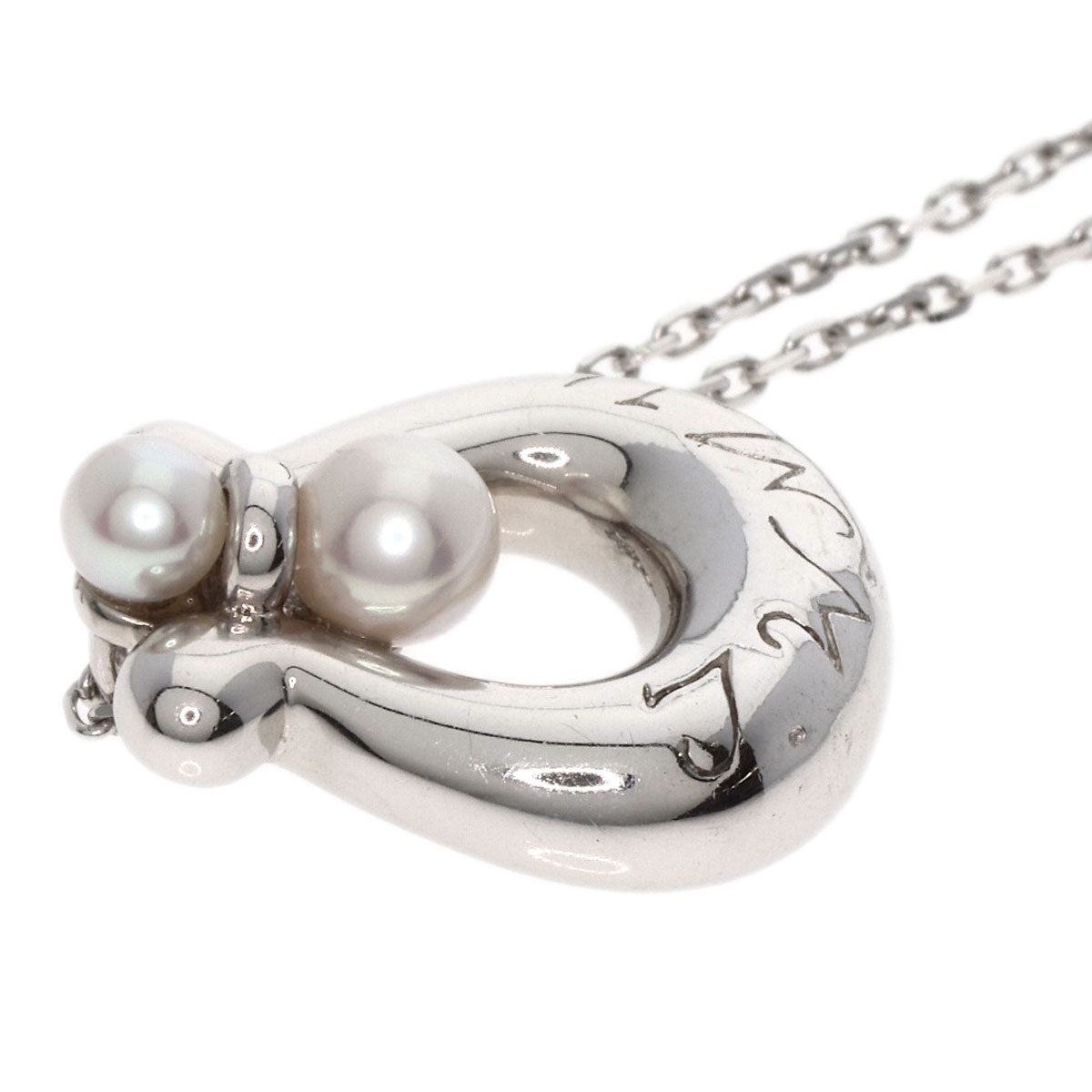 Mikimoto Necklace K18Wg Silver Pearl Women