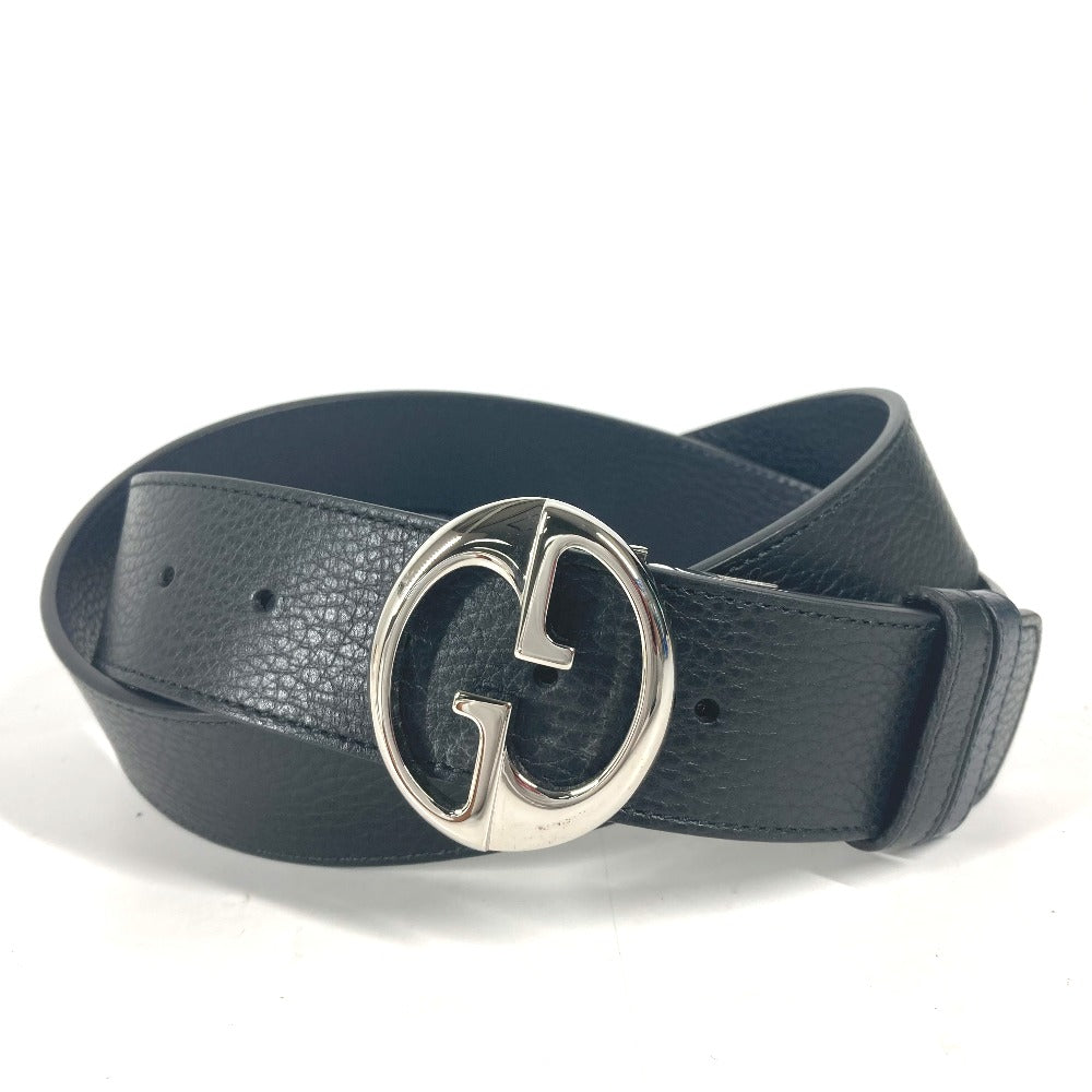 Gucci Belt 449715 Leather Black Gg Logo Mens 105